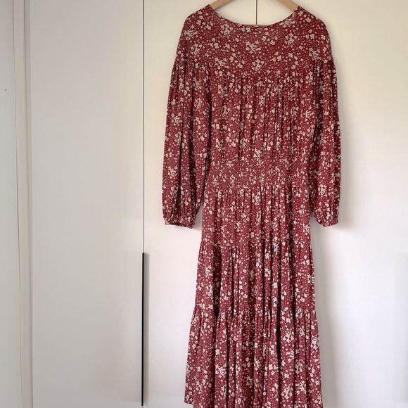 EUC Red floral midi by Dress Forum Los Angeles - Picture 3 of 5